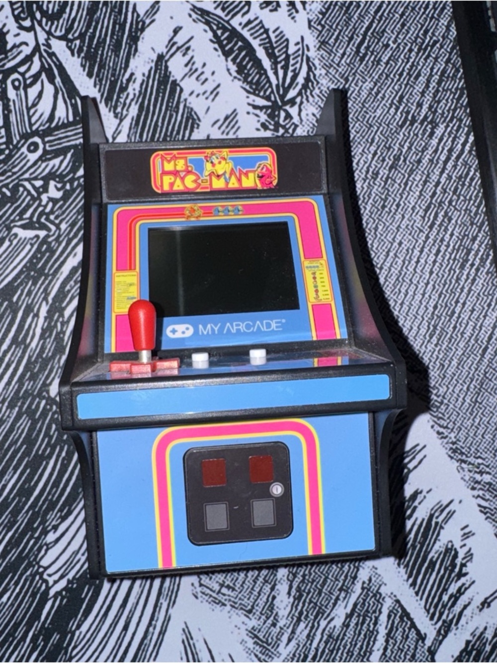 Arcade Ms. Pac-Man Mini Arcade - Blue with Red Joystick